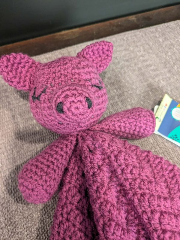 Crocheted Lovey Sleepy Piggy