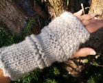 Sustainable Gray Knit Gloves Recycled Poly Re-spun