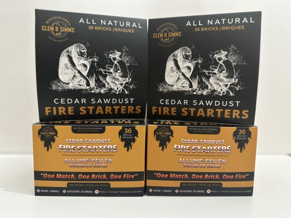 Clem & Simms Cedar Fire Starters – 4 Box Bundle -144 Fires – (Free Shipping)