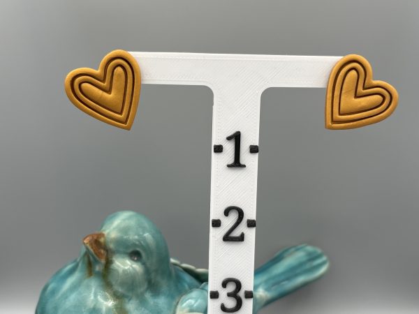 Gold Heart Stud Earrings