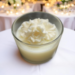 Wedding Guest Table, Decorative White Iris Candle, 16 oz.