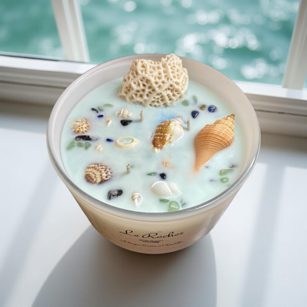 Seabreeze Soy Candle - Bougie ¨Le Rocher¨, 24 oz soy wax