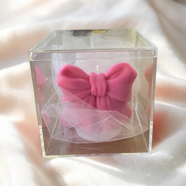 Pink Bow Candle / Bougie Boucle rose