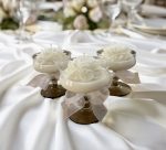 Wedding Guests Table, Peony Candle - short stem wine glass, 12 oz