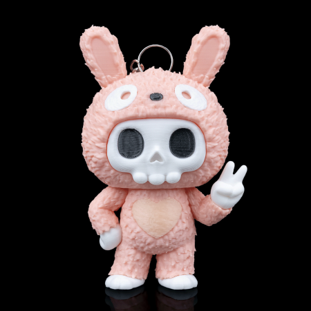 Tuff Bunny — Dark Cute Skull Bunny Collectible Keychain by Everlab