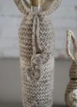 Handknitted Heart Drawstring Wine Bottle Sleeve Cozy