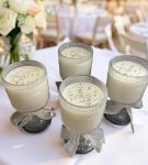 Wedding Guests Table, Hobnail wine glass candle, 21 oz