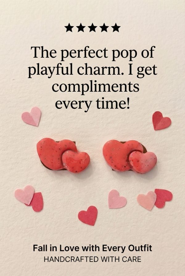 Double Heart Handmade Earrings – Playful and Charming