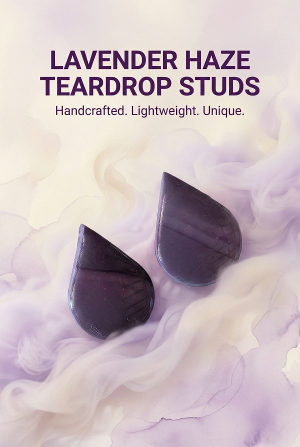 Lavender Haze Teardrop Studs – Simple Elegance, Redefined
