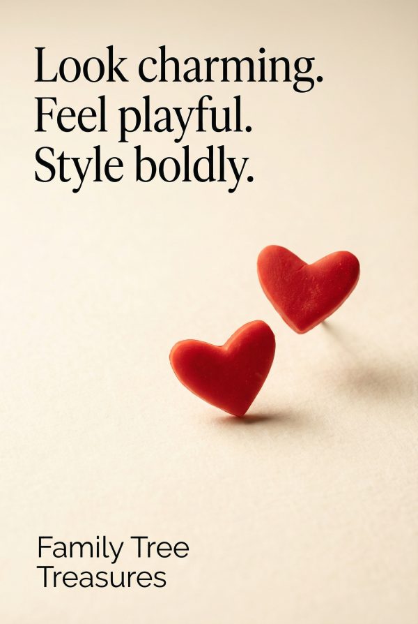 Bold Red Heart Stud Earrings – Playful & Charming