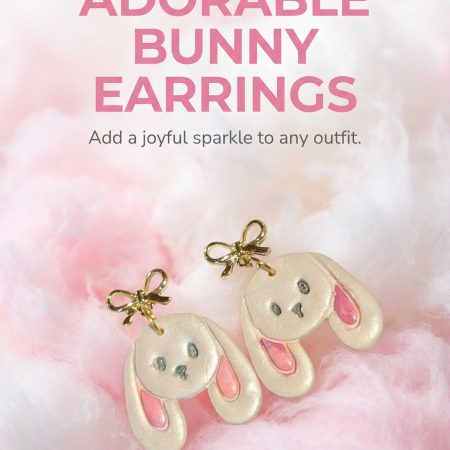 Adorable Bunny Earrings with Bow Accent