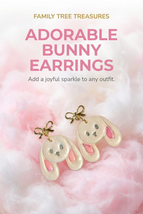 Adorable Bunny Earrings with Bow Accent