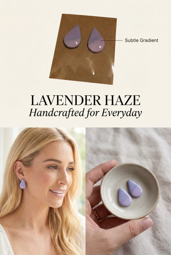 Lavender Haze Teardrop Earrings – Handcrafted Simplicity