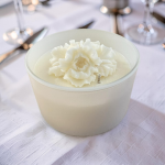 Wedding Guest Table, Decorative White Iris Candle, 24 oz
