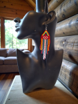 Metis Sash Canadian Indigenous Seed Beaded Fringe Earrings - Hook, Stud & Clip-on Available