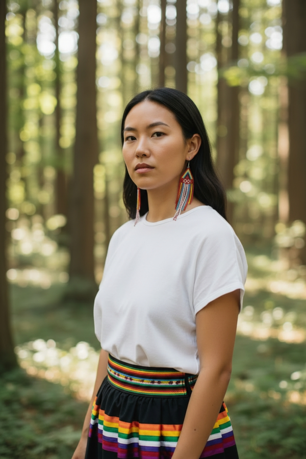 Metis Sash Canadian Indigenous Seed Beaded Fringe Earrings - Hook, Stud & Clip-on Available