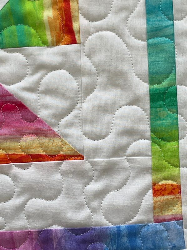 Quilted Colourful Pinwheel Table Topper