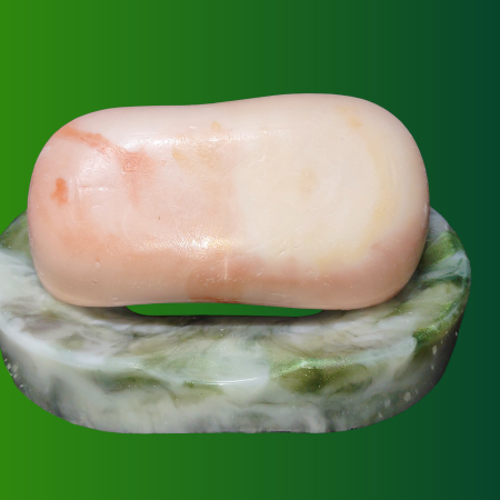pink soap green dish