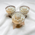 Wedding Guests Table, Lotus Candle - short stem wine glass, 12 oz