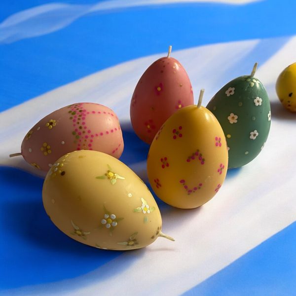 Easter Egg Pillar Candles – Cocosol Soy Wax with Vanilla Orchid Fragrance – Handcrafted Spring Decor