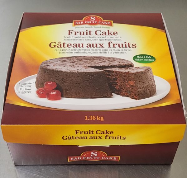 Authentic Jamaican Rum Cake (Black Cake) – Rich Caribbean Fruit Cake Soaked in Rum & Wine - SAB Fruit Jamaican Rum Cake is in 3 sizes - 454g, 907g, 1.36kg