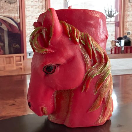 Red Fire Horse Pillar Candle – Cocosoy Wax – Fireside Fragrance – 2026 Good Fortune Decor
