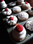 Wool Felt Set of Cupcakes | Set of 3 or 6 Cupcakes
