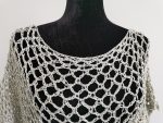 Mesh Crochet Poncho, Vintage Silver Metallic Top