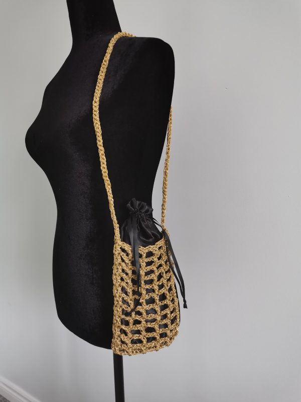 Handmade Metallic Woven Handbag - Gold Purse