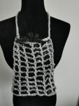 Handmade Metallic Woven Handbag - Silver Purse