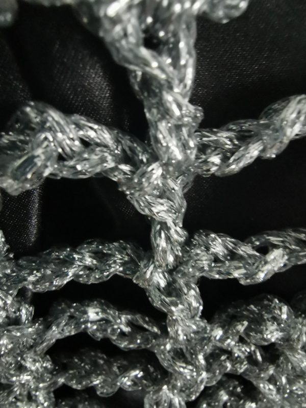 Handmade Metallic Woven Handbag - Silver Purse