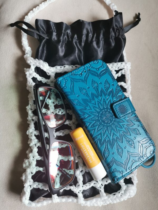 Handmade Metallic Woven Handbag - White Iridescent Purse