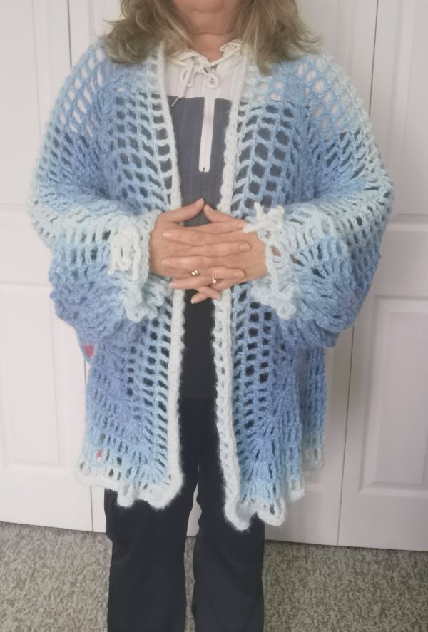 Oversized Long Lacy Cardigan, Long Crochet Jacket