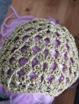Crochet Bandana, Gold Metallic Head Scarf