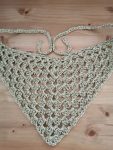 Crochet Bandana, Gold Metallic Head Scarf