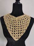 Crochet Bandana, Gold Metallic Head Scarf