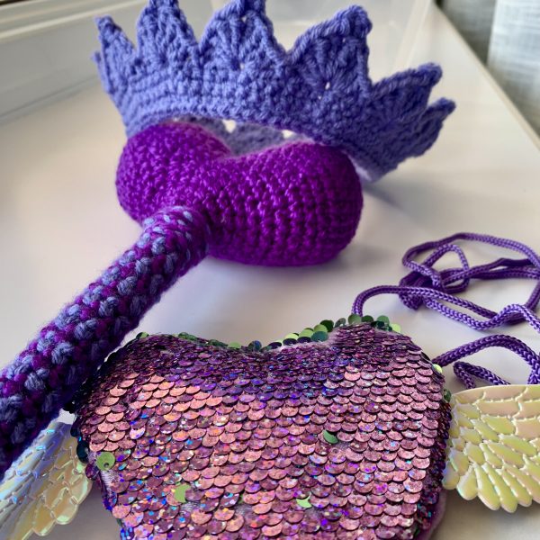 Princess Dress Up Set | Heart Wand, Crown, and Child's Purse