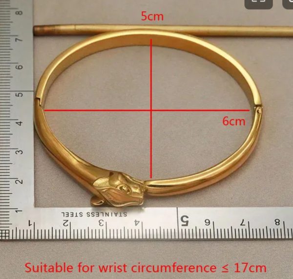 18k Gold Plated Jaguar Bangle | Tarnish-Free Stainless Steel |