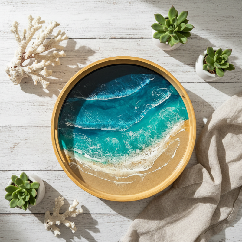 Ocean Inspired Resin Tray – Serving Tray - Sharm El Sheikh- Made to order