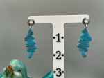 Faux Turquoise Leaves Dangle Earrings