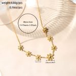 NEW 18k Gold Plated Flower Necklace Tarnish-Free Stainless Steel