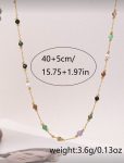 18k Gold Plated Delicate Multi Color Natural Stone Beaded Necklace | Tarnish-Free Stainless Steel |