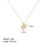 18k Gold Plated Swan Rhinestone Pendant with Necklace | Tarnish-Free Stainless Steel |