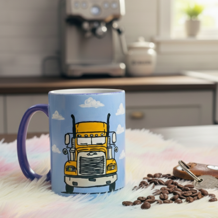 Handpainted Truck Mug