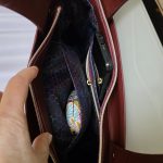 Burgundy Quilted Faux Leather Tote Bag, Gold Hardware, Medium Work Bag
