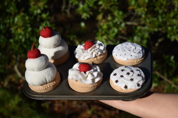 Wool Felt Set of Cupcakes | Set of 3 or 6 Cupcakes