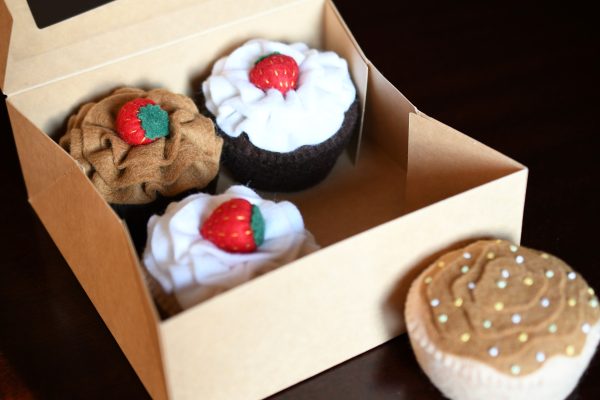 Wool Felt Set of Cupcakes | Set of 3 or 6 Cupcakes