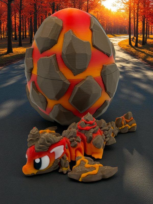 Lava Mini Dragon & Molten Egg Set | Sizzling Fantasy Decor Fidget Friend