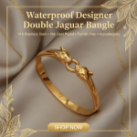 18k Gold Plated Jaguar Bangle | Tarnish-Free Stainless Steel