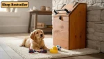 X-Large Wooden Dog Food Storage Bin: 40lb Capacity